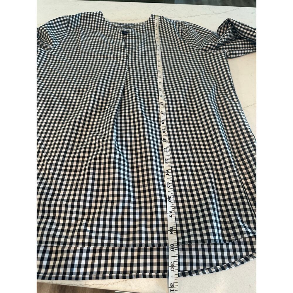 Lands’ End Supima Cotton Gingham Tunic Top Black White Classic Preppy Casual L - Picture 10 of 10